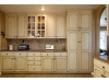 Antique white with van dyke brown oak cabinets