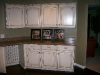 Oak cabinets deco white with van dyke brown heavy distress and glaze