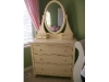 Antiqued white dresser with mirror
