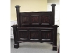 Distressed black king size bed