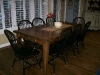 Black antiqued chairs with brown table
