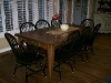 Kitchen set black antiqued chairs and walnut stain table