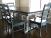 Pioneer blue chairs with two-toned table