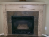 Oak fire mantel with antique white and vandyke brown glaze